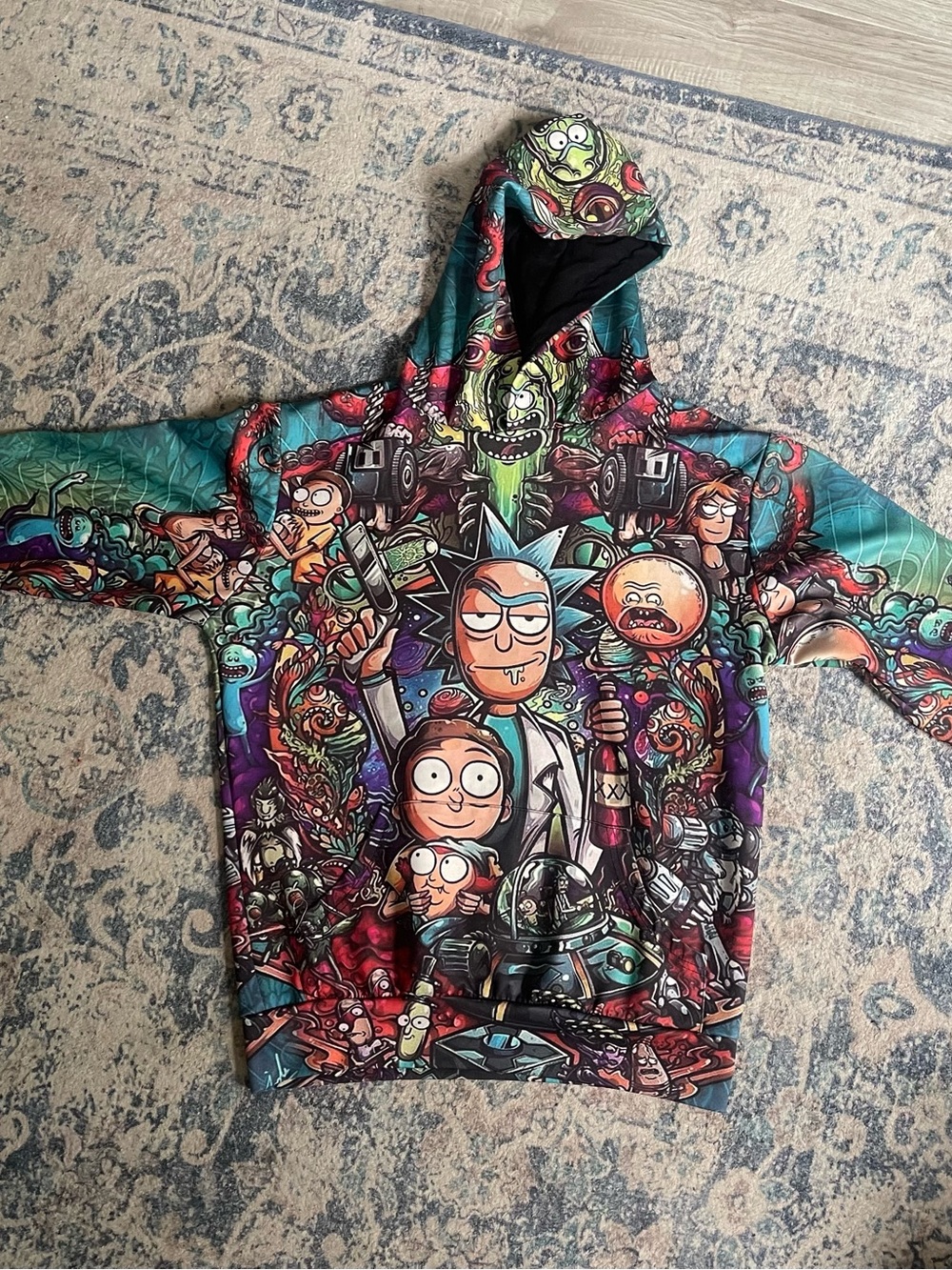 Rick and Morty Graphic Pullover Hoodie - Multicolor
